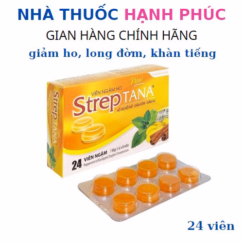 Viên Ngâm Ho Thảo Dược Streptana Giảm Ngứa Viêm Họng Hộp 24 Viên - Tanarpha