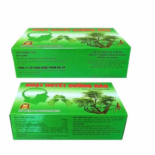 Viên Uống Hoạt Huyết Dương Não Giúp Tăng Trí Nhớ Tăng Tuần Hoàn Máu Hộp 100 Viên - Đại Uy - Ảnh 2