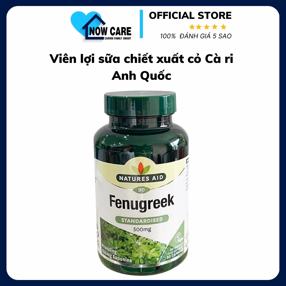 Viên Uống Lợi Sữa Chiết Xuất Cỏ Cà Ri Fenugreek - Nature'S Aid