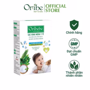[Hộp] - Gạc Rơ Lưỡi Oribebe Vệ Sinh Răng Miệng Cho Bé 30 Gói - Oribe