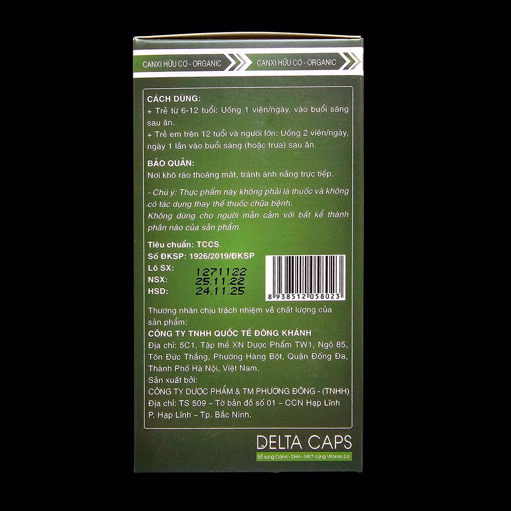 Viên Uống Deltacaps Bổ Sung Canxi, Vitamin D3 Hỗ Trợ Phát Triện Hệ Xương, Răng Chắc Khỏe Cho Trẻ Từ 6 Tuổi - Đông Khánh - Ảnh 2