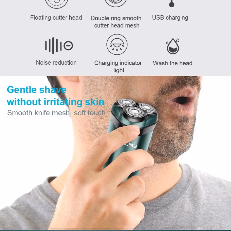 Máy Cạo Râu 3 Lưỡi Tròn Daling 9201 3 Trong 1 Thiết Kế Nhỏ Gọn Dễ Mang Đi Cạo Sát Êm Ái Cao Cấp Chính Hãng Bảo Hành 6 Tháng Gd024 - Lady'S Passion - Ảnh 6