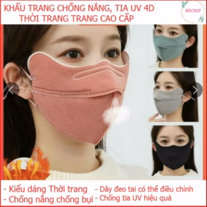 Khẩu Trang Chống Nắng, Chống Tia Uv Thời Trang Hàn Quốc 4D Ctb106 - Bechip