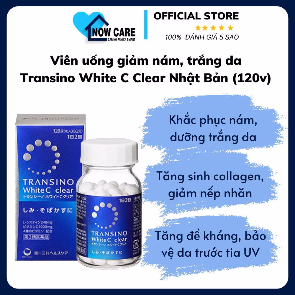 Viên Uống Giảm Nám, Trắng Da Nhật Bản White C Clear - Transino