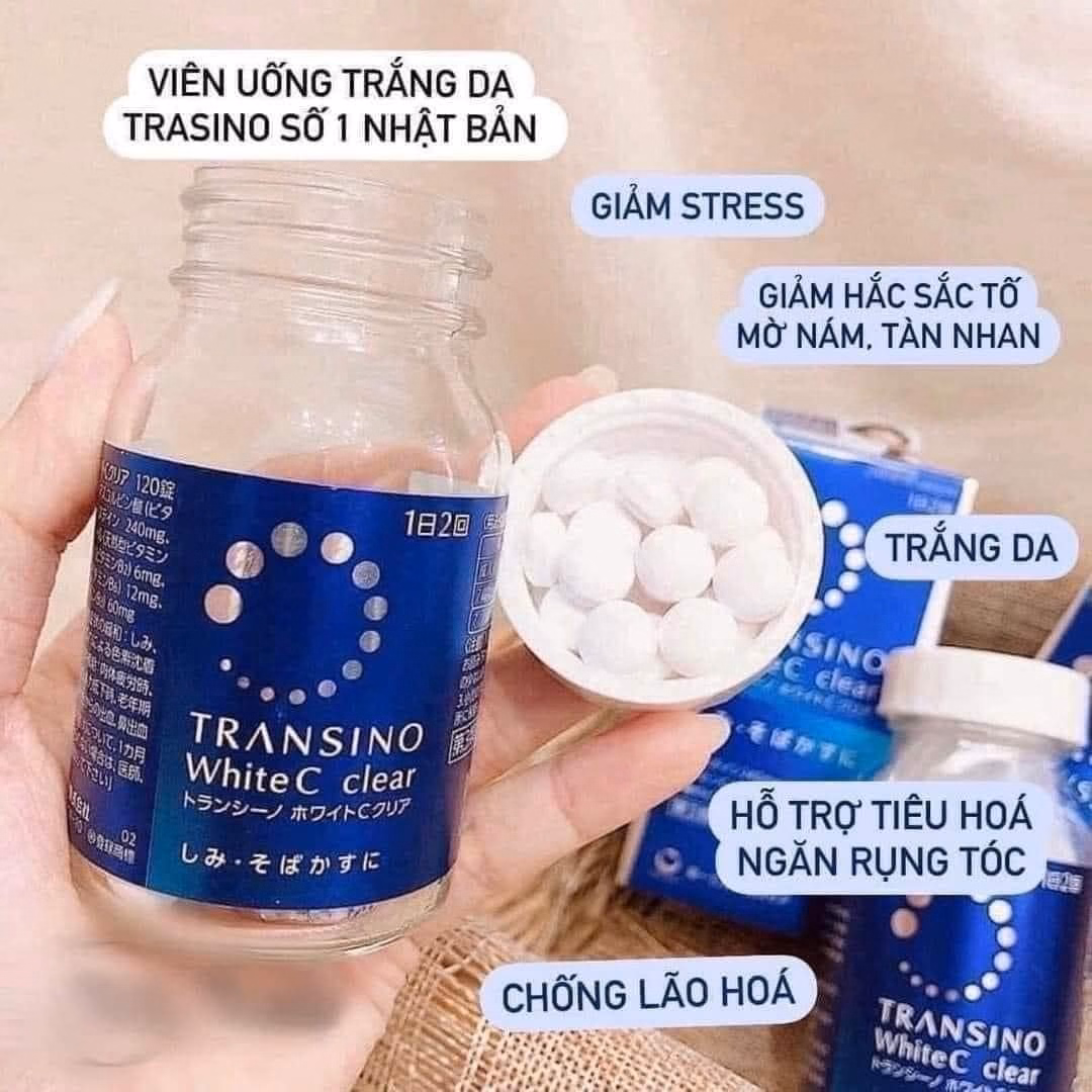 Viên Uống Giảm Nám, Trắng Da Nhật Bản White C Clear - Transino - Ảnh 5