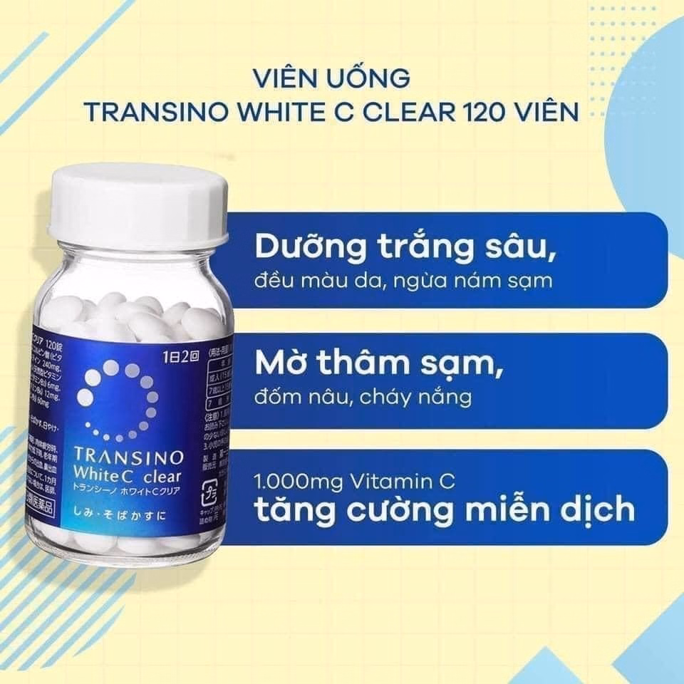 Viên Uống Giảm Nám, Trắng Da Nhật Bản White C Clear - Transino - Ảnh 4