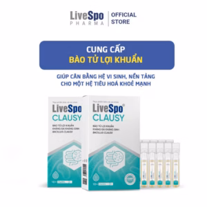 Combo 2 Giảm Rối Loạn Tiêu Hóa Cho Người Uống Kháng Sinh Livespo Clausy Hộp 10 Ống - Livespo Pharma