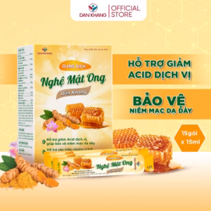Hộp - Dung Dịch Nghệ Mật Ong Dân Khang Hỗ Trợ Bảo Vệ Dạ Dày Hộp 15 Gói X 15Ml - Dân Khang