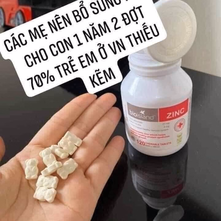 Viên Kẹo Nhai Vị Sữa Bổ Sung Kẽm Zinc Úc - Bioisland - Ảnh 3