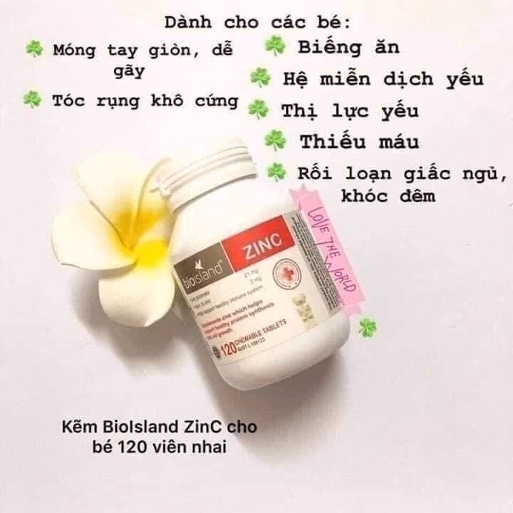 Viên Kẹo Nhai Vị Sữa Bổ Sung Kẽm Zinc Úc - Bioisland - Ảnh 4