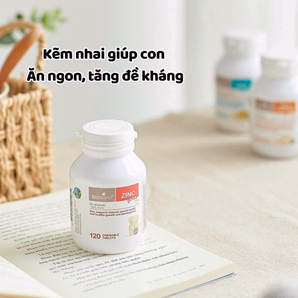 Viên Kẹo Nhai Vị Sữa Bổ Sung Kẽm Zinc Úc - Bioisland - Ảnh 5