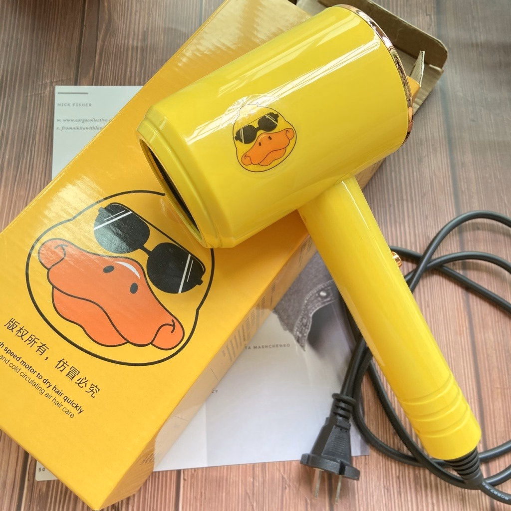 Máy Sấy Tóc Mini Con Vịt Vàng Siêu Xinh Tặng Kèm Đầu Sấy Công Xuất 1200W 2 Chức Năng Gió 3 Mức Độ Gd117 - Lady'S Passion