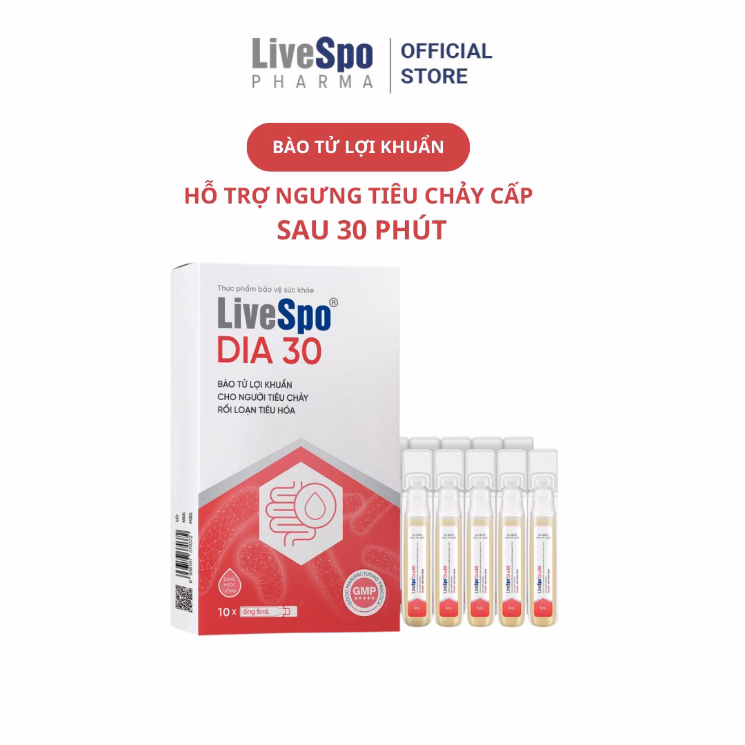 Giảm Triệu Chứng Tiêu Chảy Cấp Livespo Dia 30 - Livespo Pharma