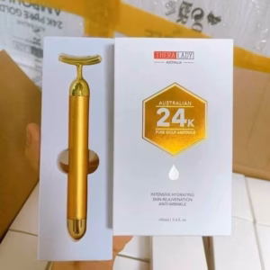 Serum Vảy Vàng 24K Pure Gold Ampoule Thera Lady 100Ml + Thanh Lăn Beauty Bar 24K - Pure Gold Ampoule