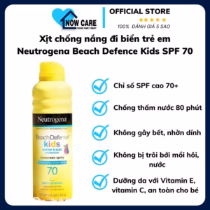 Xịt Chống Nắng Đi Biển Beach Defence Kids - Neutrogena