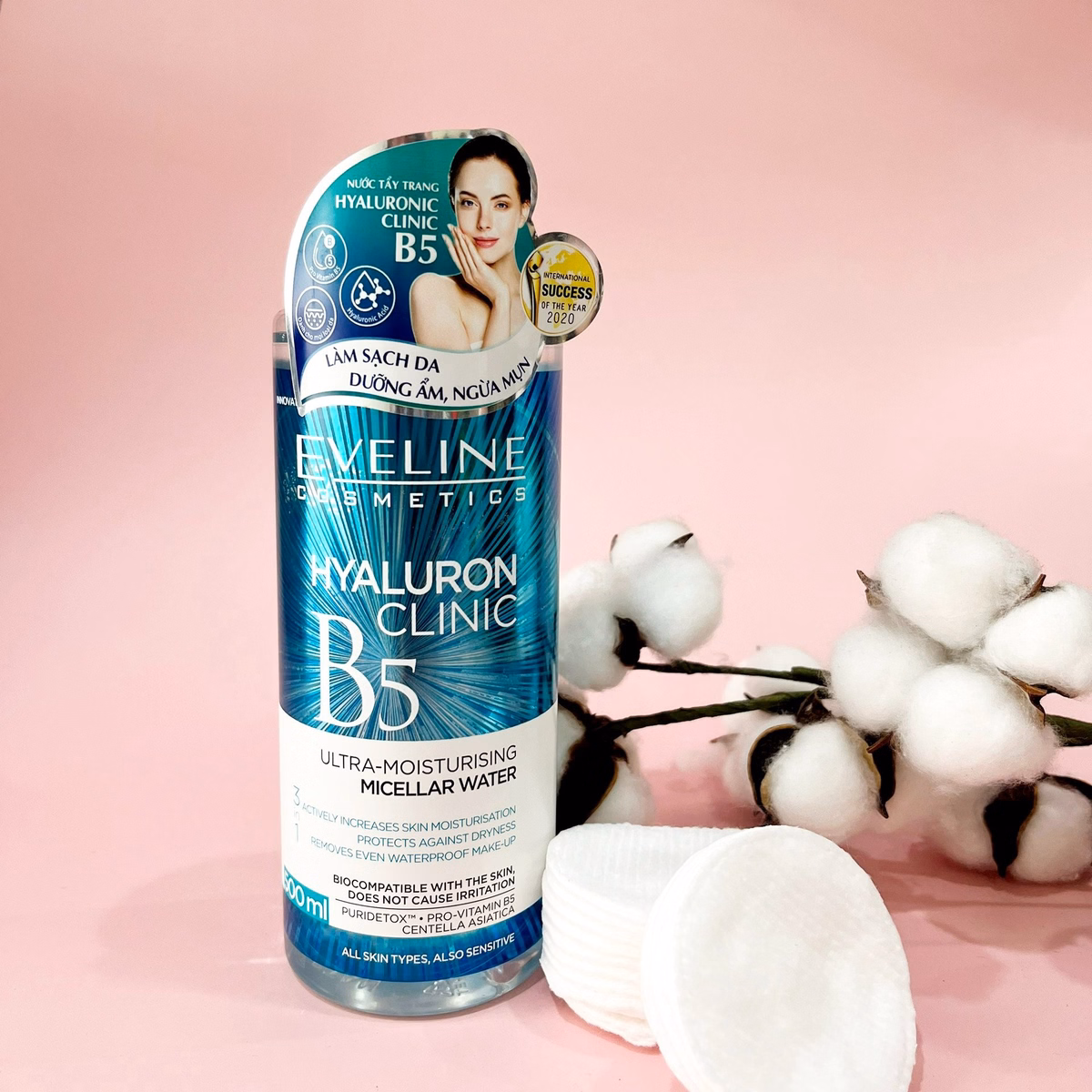 Nước Tẩy Trang Eveline Hyaluronic Clinic B5 Dưỡng Ẩm Da 500Ml - Ảnh 4