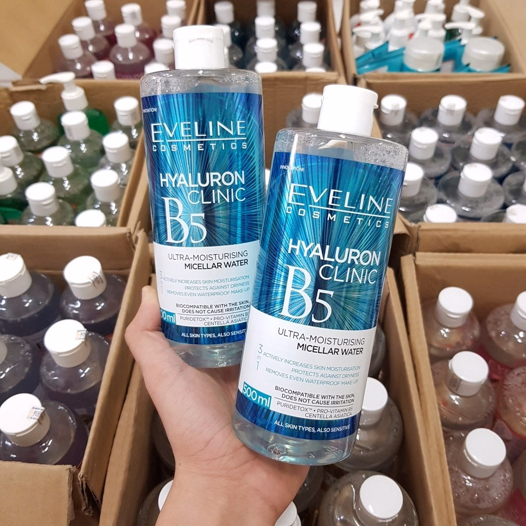 Nước Tẩy Trang Eveline Hyaluronic Clinic B5 Dưỡng Ẩm Da 500Ml - Ảnh 5