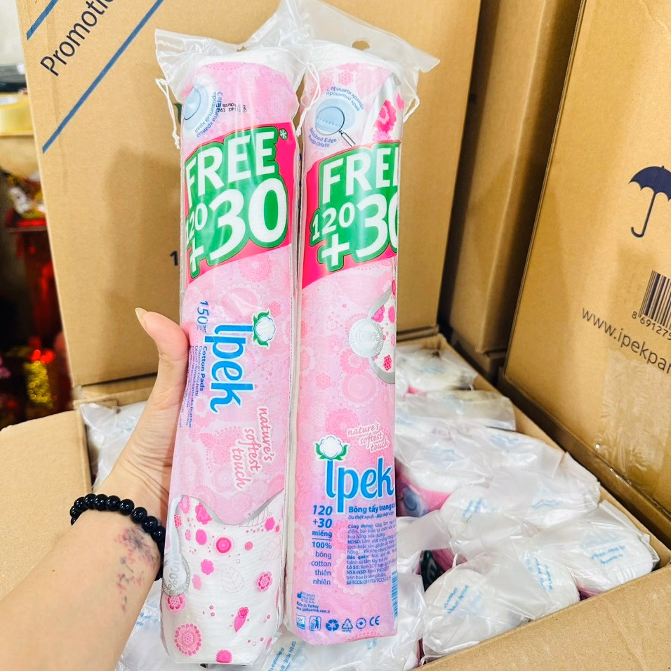 Combo 15 Bông Tẩy Trang Siêu Mềm Mịn 120+30 Miếng - Ipek - Ảnh 2