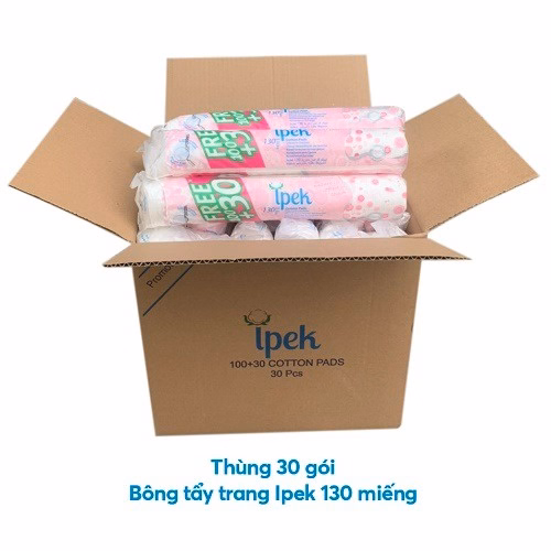 Thùng 30 Gói Bông Tẩy Trang Siêu Mềm Mịn 100+30 Miếng - Ipek