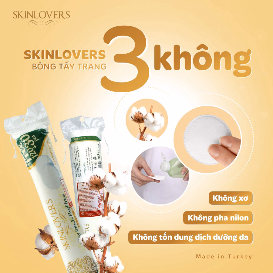 Combo 5 Gói Bông Tẩy Trang 100% Bocoton 120+30 Miếng - Skinlovers - Ảnh 3