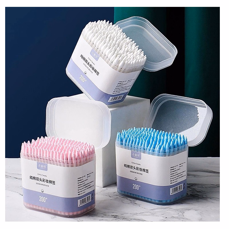 Hộp 200 Cái Tăm Bông Ngoáy Tai, Trang Điểm Hai Đầu Cbt266 - Bechip - Ảnh 4