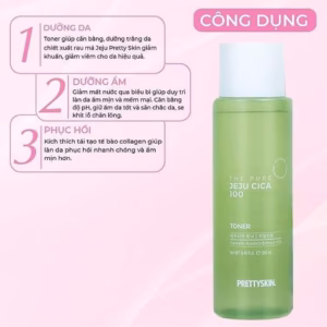 Nước Hoa Hồng Toner Chiết Xuất Rau Má Pretty Skin Hàn Quốc The Pure Jeju Cica 100 Toner 250Ml - Prettyskin