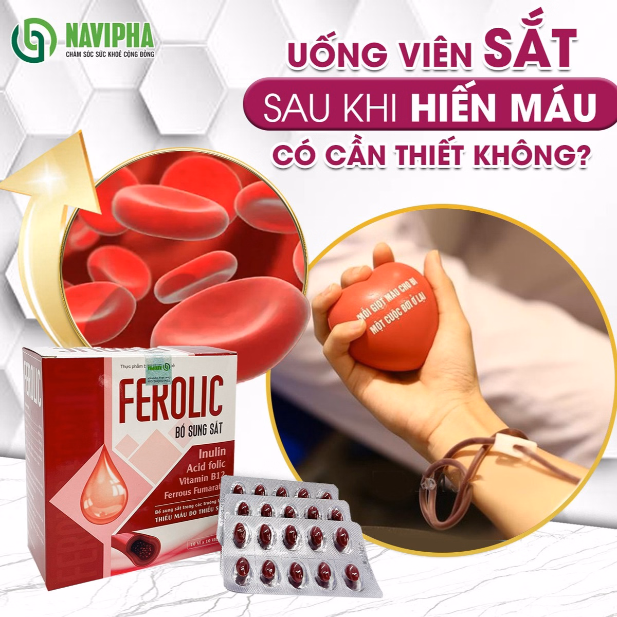 Combo 2 Hộp Viên Uống Ferolic Bổ Sung Sắt, Acid Folic,Inulin, Vitamin B12 Hộp 100 Viên - Singcare - Ảnh 5