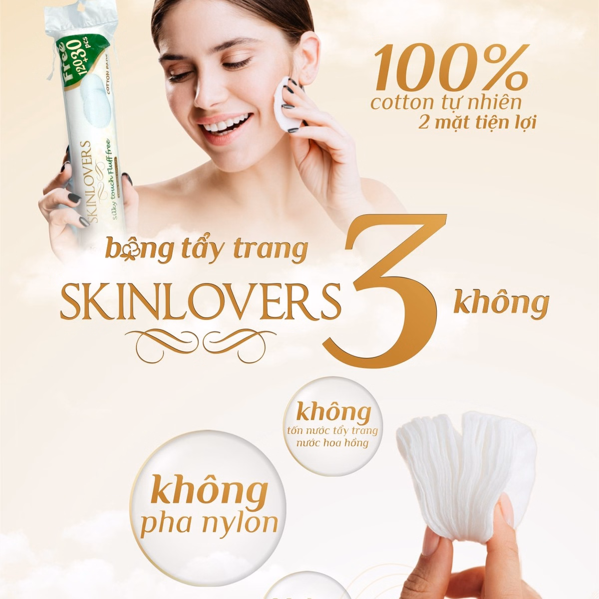 Bông Tẩy Trang Mềm Mịn 100% Bocoton120+30 Miếng- Skinlovers - Ảnh 6