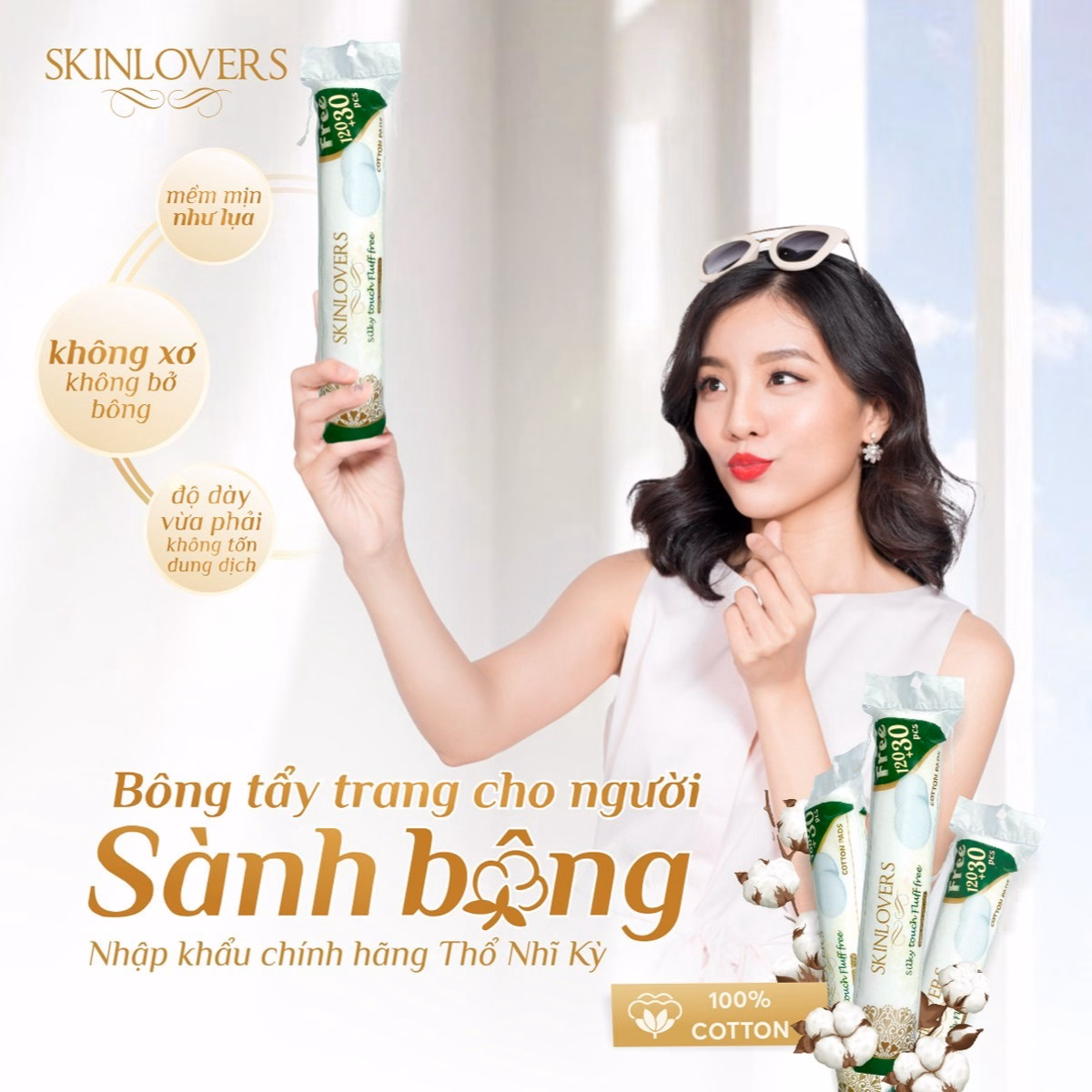 Bông Tẩy Trang Mềm Mịn 100% Bocoton120+30 Miếng- Skinlovers - Ảnh 5