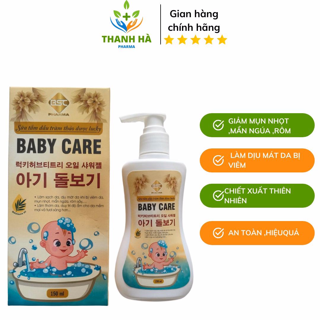 Sữa Tắm Dầu Tràm Thảo Dược Baby Care Ngừa Viêm Da,Mụn Nhọt Mẩn Ngứa ,Rôm Sảy 150Ml - Bsc - Ảnh 2