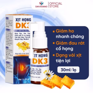 (Lọ) Xịt Họng Dk3 Hỗ Trợ Làm Giảm Cơn Đau Rát Cổ Họng 30Ml/Lọ - Dân Khang