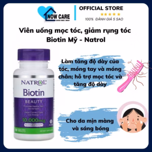 Viên Uống Mọc Tóc, Giảm Rụng Tóc Biotin Mỹ - Natrol