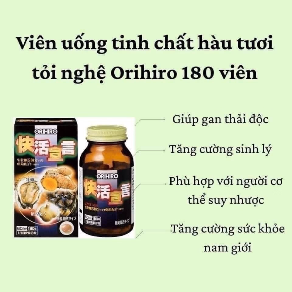 Viên Hàu Tỏi Nghệ Tăng Cường Sinh Lý, Thải Độc Gan Nhật Bản - Orihiro - Ảnh 3