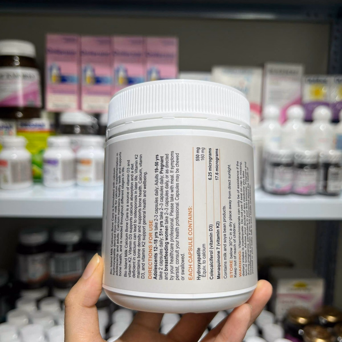 Viên Nang Mềm Bone Care Bổ Sung Canxi Sữa + D3 + K2 Úc - Bioisland - Ảnh 4