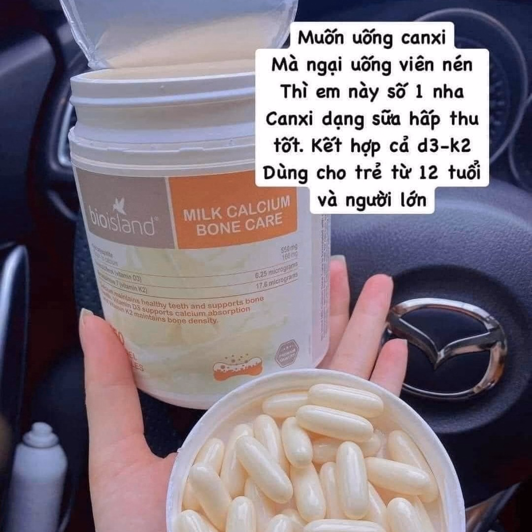 Viên Nang Mềm Bone Care Bổ Sung Canxi Sữa + D3 + K2 Úc - Bioisland - Ảnh 6