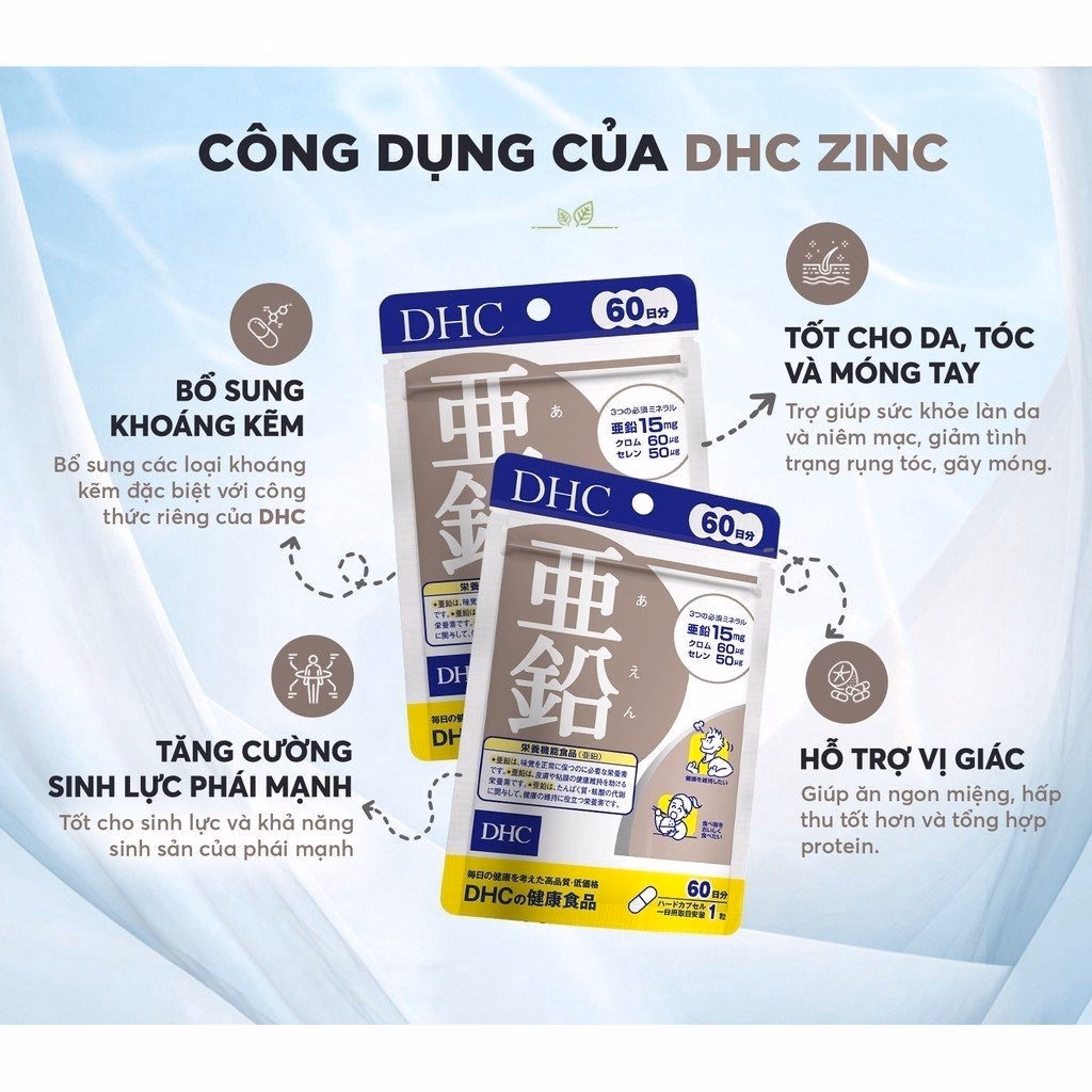 Viên Uống Bổ Sung Kẽm Nhật Bản Túi 60 Viên (60 Ngày Sử Dụng) - Dhc - Ảnh 7