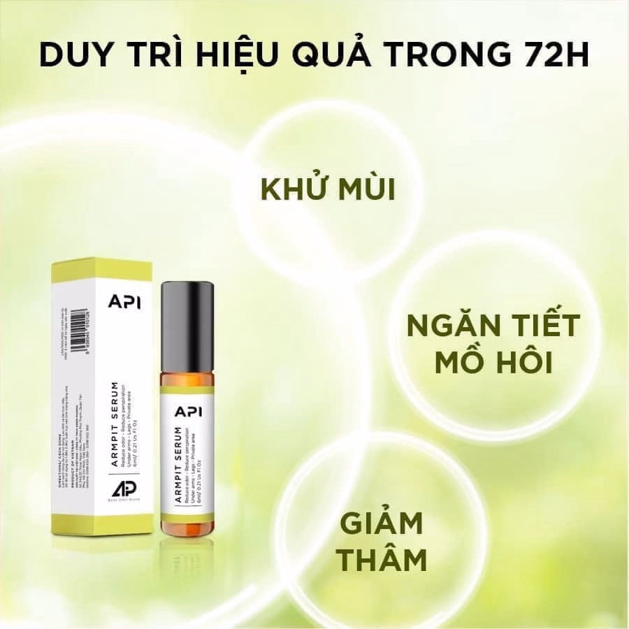 Combo Serum Trắng Nách Api, Và Khử Mùi Hôi Nách Api, Son Lăn Nách Api, Lăn Khử Mùi Ngăn Kt1 Tiết Mồ Hôi 72H -Gdn - Ảnh 2