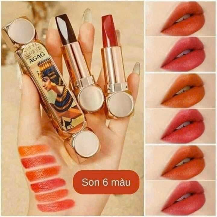 Son 6 Màu Agag Son Môi Lì Mẫu Mới Độc Lạ Có 6 Màu Chuẩn Trong 1 Cây Son Kt2 - Gdn - Ảnh 3
