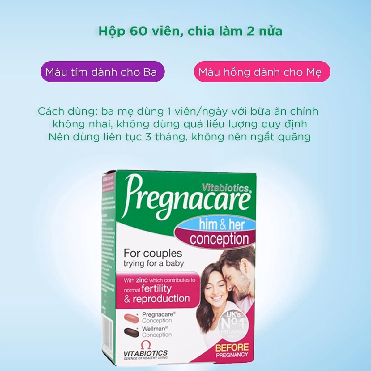 Viên Uống Hỗ Trợ Thụ Thai Pregnacare Him & Her - Vitabiotics - Ảnh 4