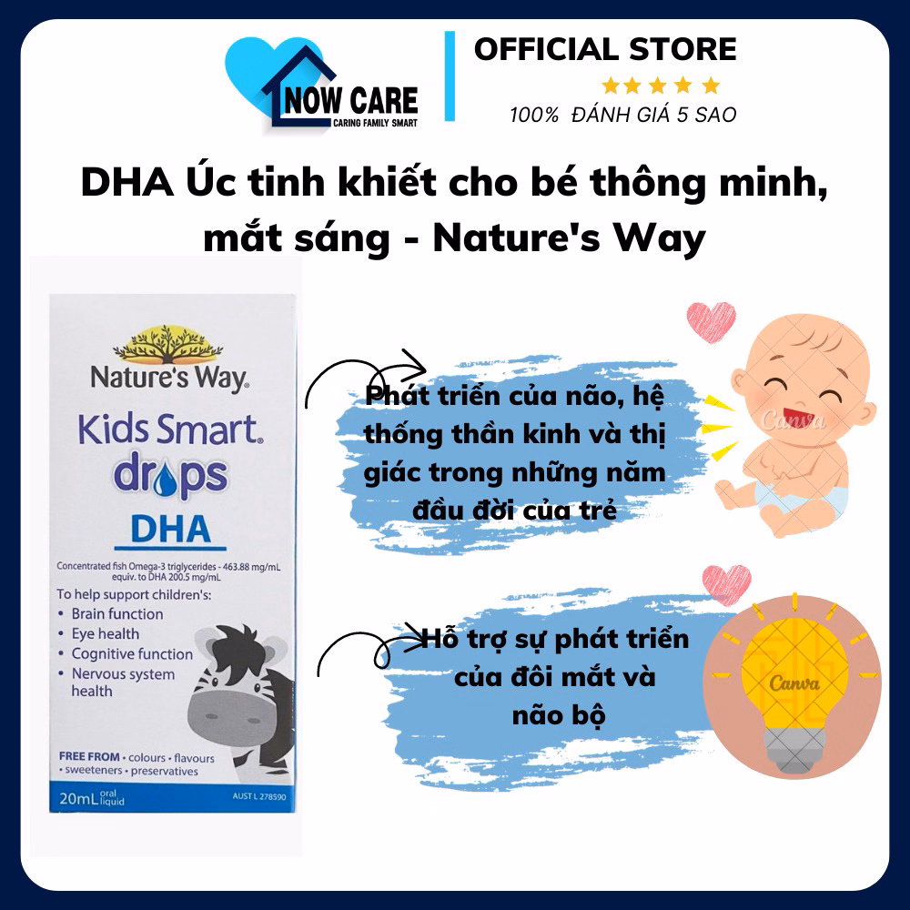 Dha Úc Tinh Khiết Cho Bé Thông Minh, Mắt Sáng - Nature'S Way