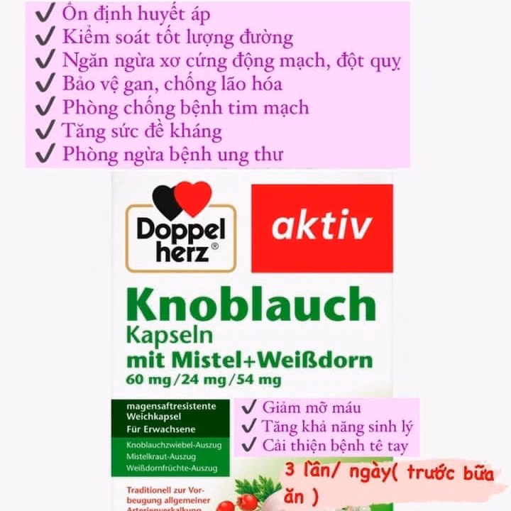 Viên Dầu Tỏi Hỗ Trợ Sức Khỏe Tim Mach Đức - Doppelherz - Ảnh 4