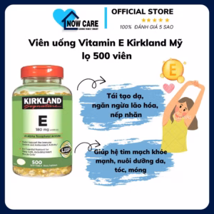Viên Uống Vitamin E Kirkland Mỹ Lọ 500 Viên