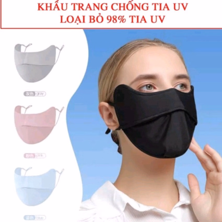 Khẩu Trang Vải Lụa Chống Nắng ,Chống Tia Uv Cho Nam Và Nữ - Shop Mẹ Bống - Ảnh 2