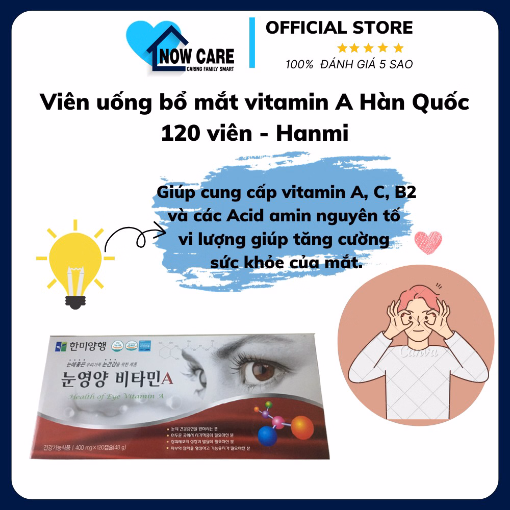 Viên Uống Bổ Mắt Vitamin A Hàn Quốc 120 Viên - Hanmi