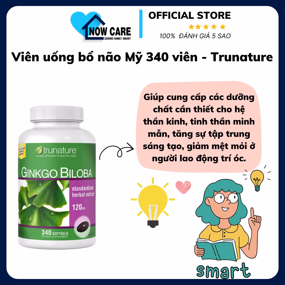 Viên Uống Bổ Não Mỹ 340 Viên - Trunature
