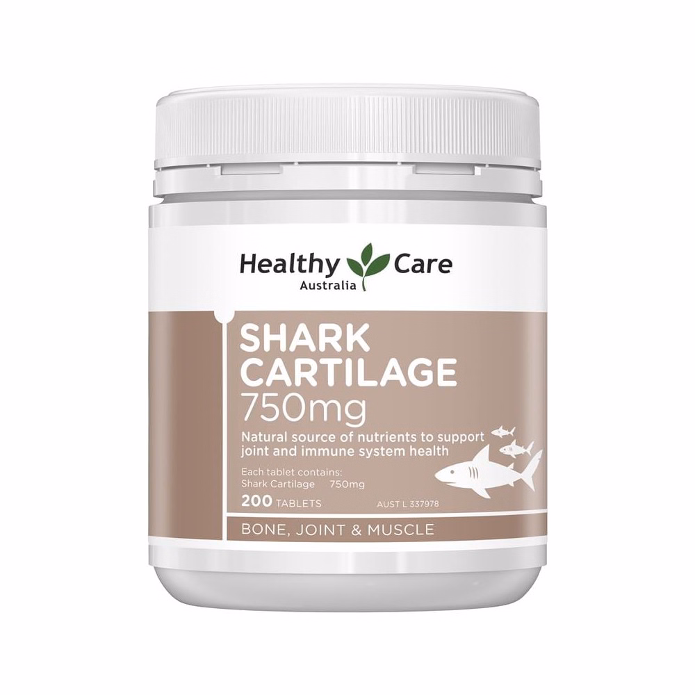 Viên Sụn Cá Mập Shark Cartilage 750Mg Lọ 200 Viên - Healthy Care - Ảnh 3