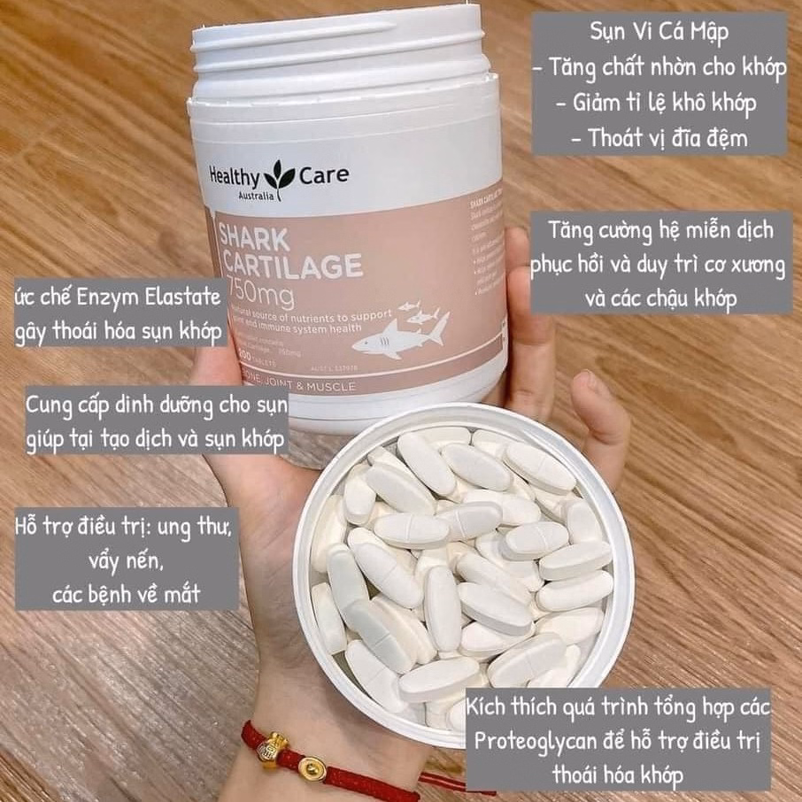 Viên Sụn Cá Mập Shark Cartilage 750Mg Lọ 200 Viên - Healthy Care - Ảnh 5