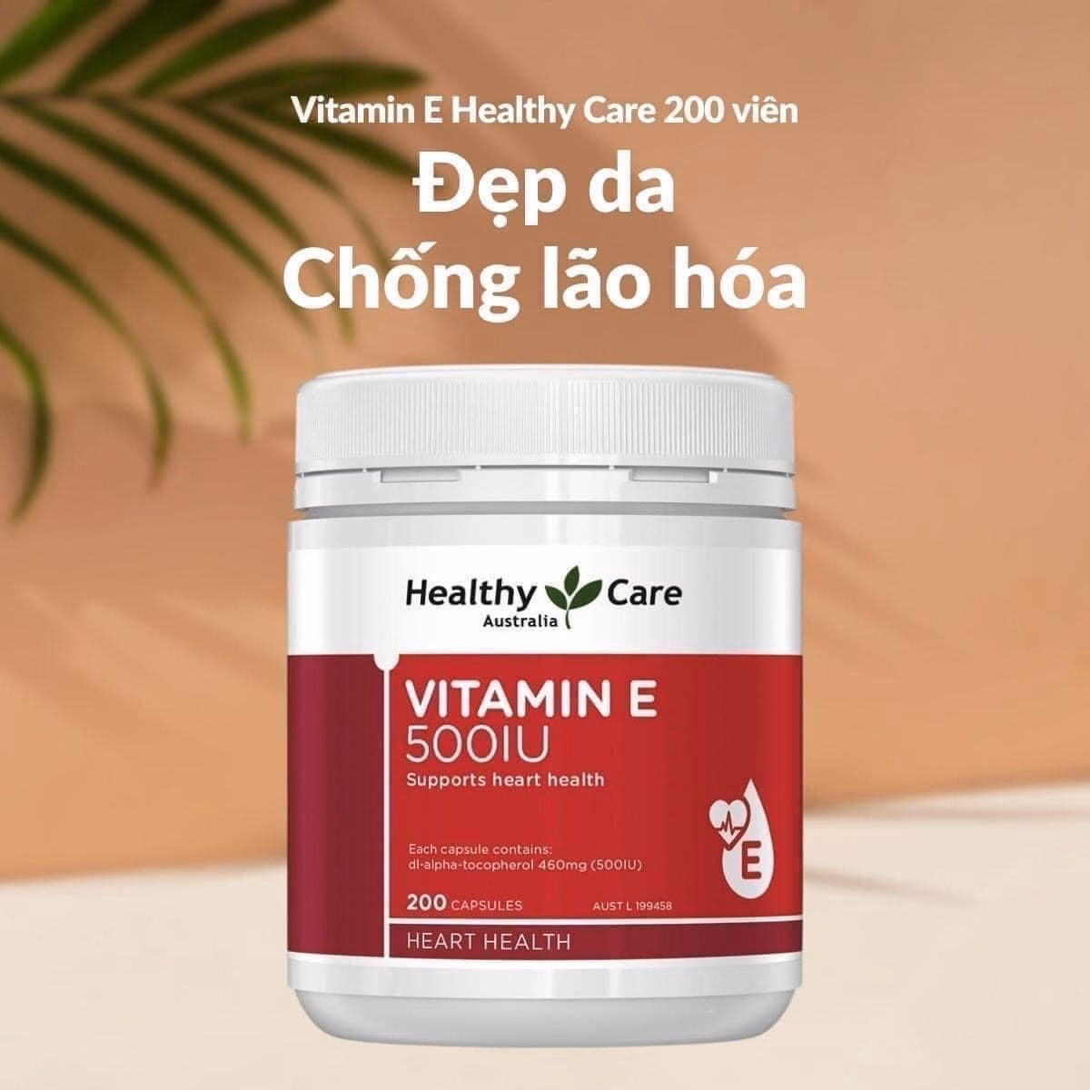 Vitamin E Úc 500 Iu Lọ 200 Viên - Healthy Care - Ảnh 4