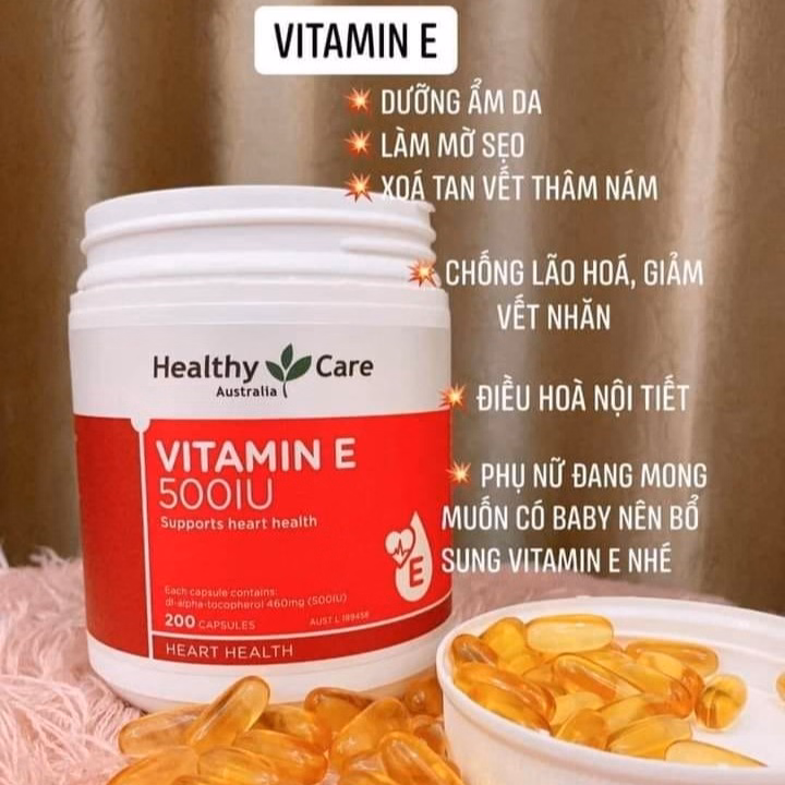 Vitamin E Úc 500 Iu Lọ 200 Viên - Healthy Care - Ảnh 3
