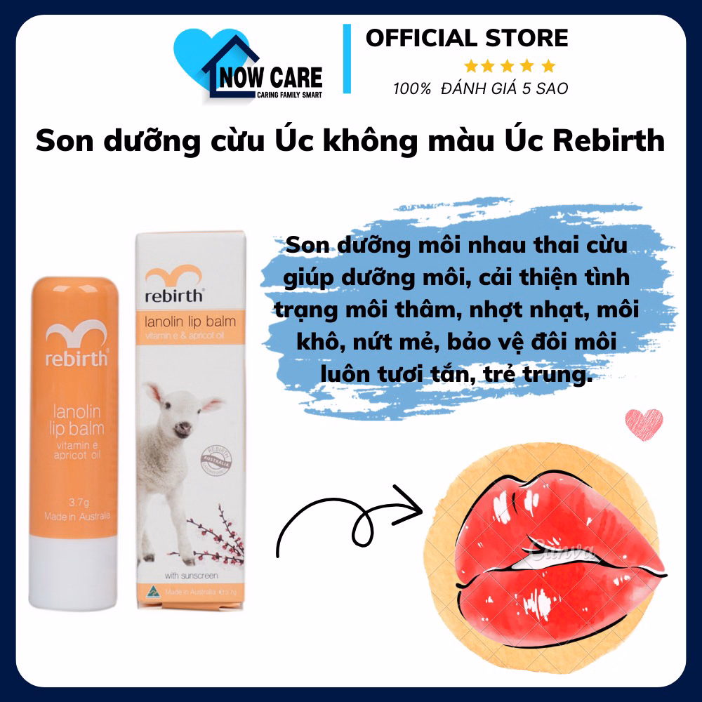 Son Dưỡng Cừu Úc Không Màu Pháp - Rebirth